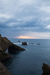 Obraz premium Rocky islet in the Atlantic Ocean, Biarritz, France