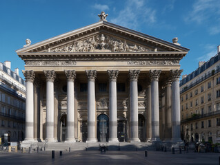 Obraz premium Palais brongniart, paris bourse building featuring neoclassical architecture