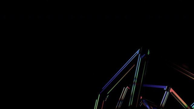 Abstract rotating glass structure, 4k seamless loop 3d animation