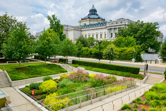 Library Of Congress Surrounded By Ornamental Gardens In Washington DC