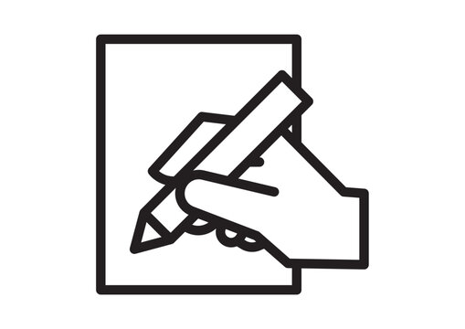 書類に筆記具で記入するアイコン