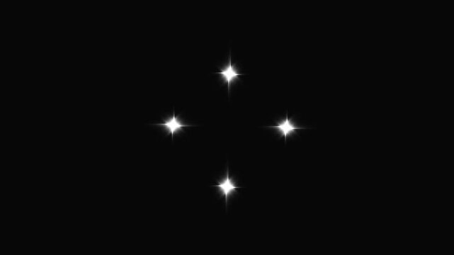 2d cartoon twinkling star animation, glowing white star sparkle doodle, aesthetic magic glitter motion, vector line star shine effect, retro twinkling star background on black screen 4k video