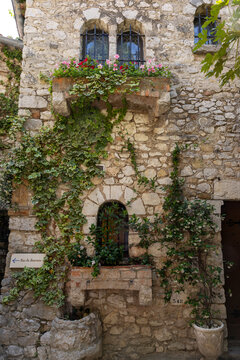  Eze - the famous, charming perched village. One of the most frequently visited tourist attractions in the Alpes-Maritimes region, France.