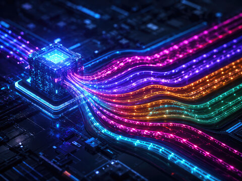 Quantum Computing Processor With Colorful High Speed Data Streams