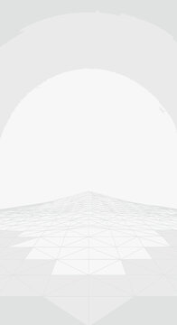 Bright, Clean, and Modern Abstract White Interior Space with a Geometric Tiled Floor and Large Archway Background for Product Display or Concept