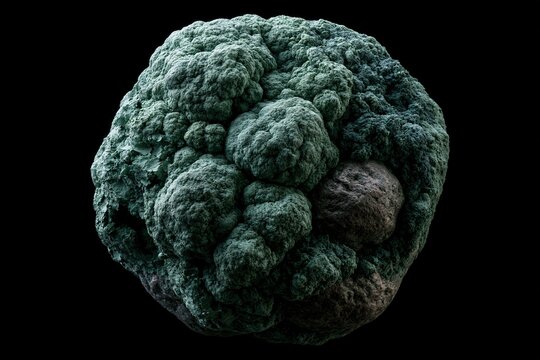 Microscopic View of a Complex, Multicolored Cellular Aggregate