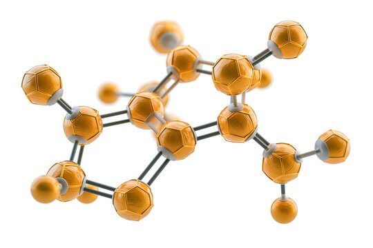 Orange Molecular Structure Model