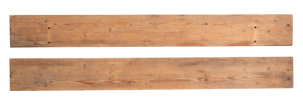 Old wooden planks isolated on white or transparent background