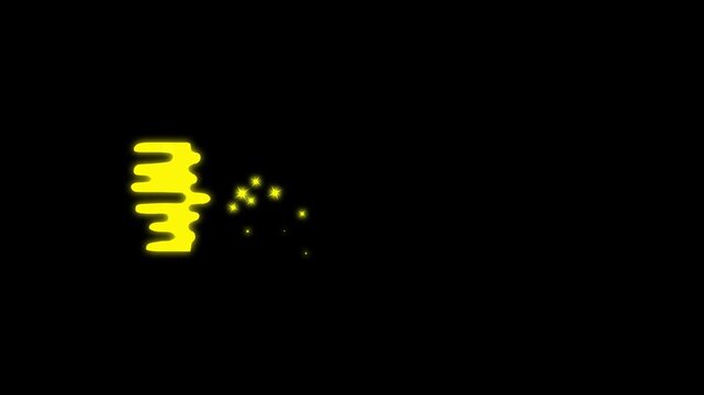 Vivid cartoon flash light streak, cosmic glowing stars particle path, professional tittle fx motion graphic elements for video content creation clip asset
