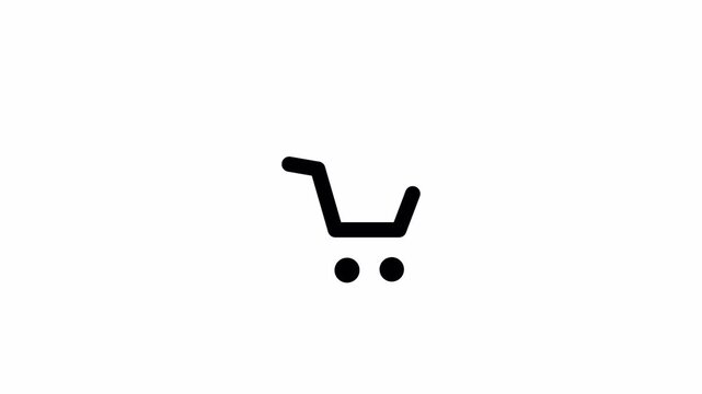 Add to Cart Icon Animation on Transparent Background, Online Shopping Cart Icon, For E-commerce Purchase UI Motion Graphic, 4K