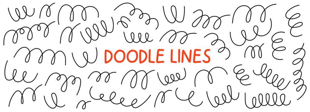 Paper spiral graphic and arrow line squiggly with sketchy freehand jump. Doodle journal moving and comic arc elements with drawn cartoon flying. Sign paper rough and torn arrow bounce with loop.