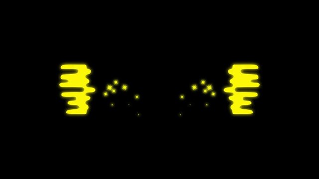 Bright electric flash lightning strike, aesthetic stars particle wave, high energy tittle fx visual elements for action intro transition footage asset
