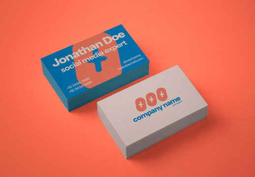 blue and orange modern business card