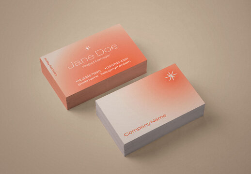 orange and beige elegant business card