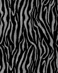 Zebra print seamless pattern, black and white animal skin texture, wild safari tiger stripe background for fashion textile design © M Yusril Hadi