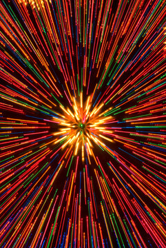 Light blur, Festival of Lights Holiday Parade, Salem, Oregon