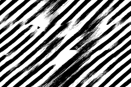 Rough painted diagonal stripes, black and white abstract texture, seamless brush stroke pattern