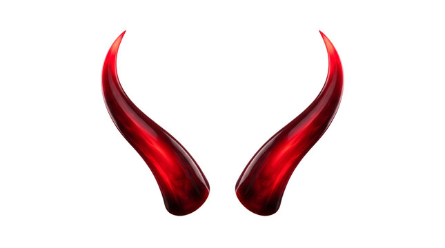Red devil horns. Demon costume accessory on a isolated transparent background png.