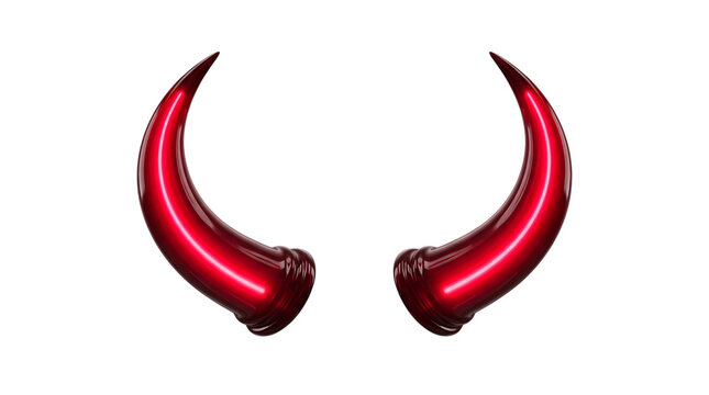 Red devil horns balloon. Halloween party decor on a isolated transparent background png