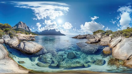 Obraz premium Breathtaking panorama of desert canyon landscape under a vast blue sky