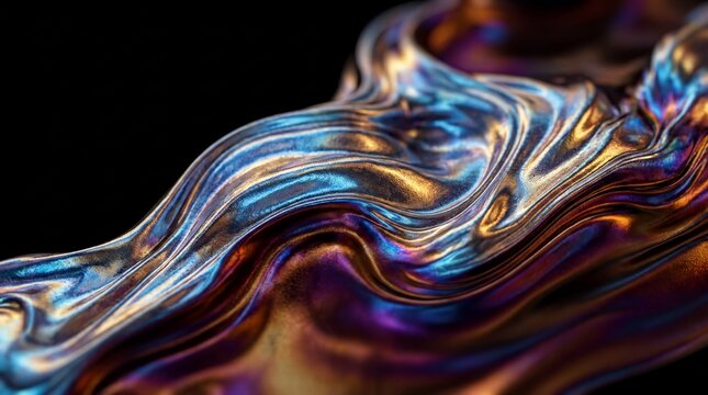 Liquid metal effects, a mesmerizing display of flowing liquid metal with vibrant color gradients