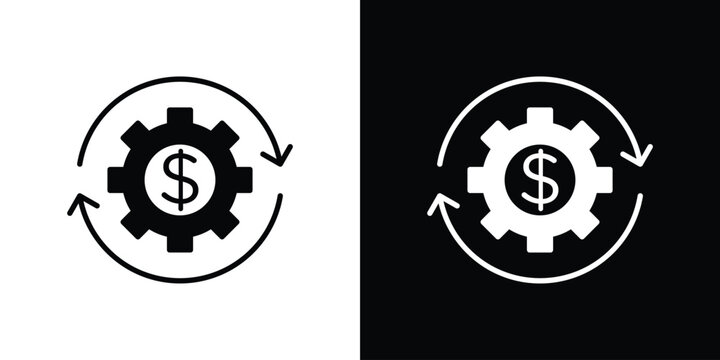 Cost optimization icon thin pictogram series