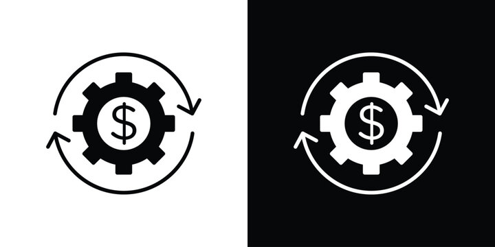 Costs optimization icon thin pictogram series