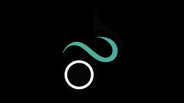 Stylized Music Note with Wave Design
