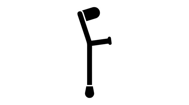 Vector illustration of forearm crutch icon, medical equipment for walking assistance on a transparent background