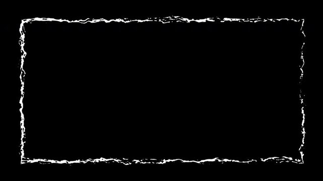 Square frame hand-drawn scribble animation. Pen marker doodle style. Sketched motion element. Loop. Embedded alpha channel