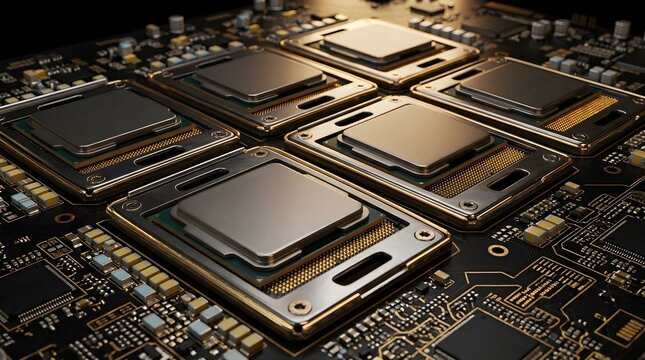 Microprocessors in motherboard socket providing effective solutions modern concept design style