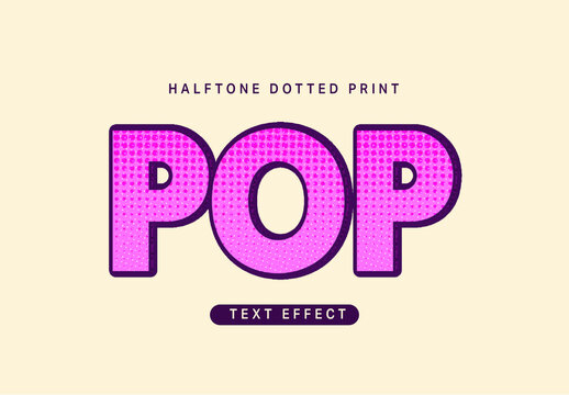 Halftone Dotted Print Text Effect
