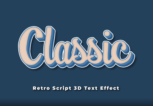 Retro Script 3D Text Effect