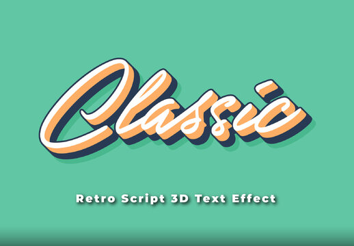 Retro Script 3D Text Effect