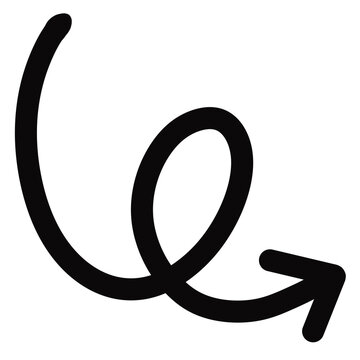 Black Loop Swirl Upward Arrow