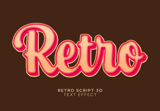 Retro Script 3D Text Effect