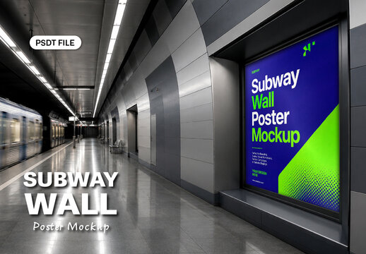 Subway Wall Poster Mockup