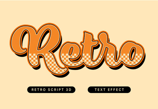 Retro Script 3D Text Effect