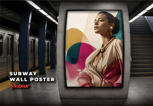 Subway Wall Poster Mockup
