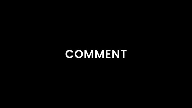 Glitch Comment Text Animation with RGB Digital Distortion on Black Background