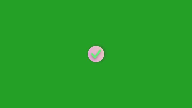 Animated Submit Button Click with Success Check Mark on Green Screen | UI Confirmation