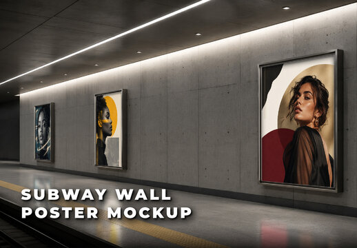 Subway Wall Poster Mockup