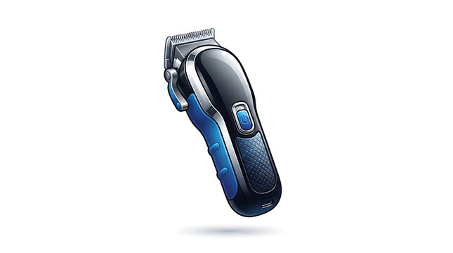 Premium cartoon-style 3D vector illustration of a single professional hair clipper, modern rounded design