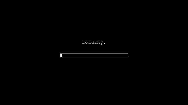 Loading Progress Bar Retro Terminal Screen Animation