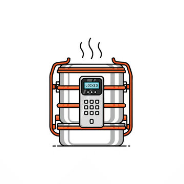 Modern smart lunch box with digital control panel and thermal insulation for keeping food warm