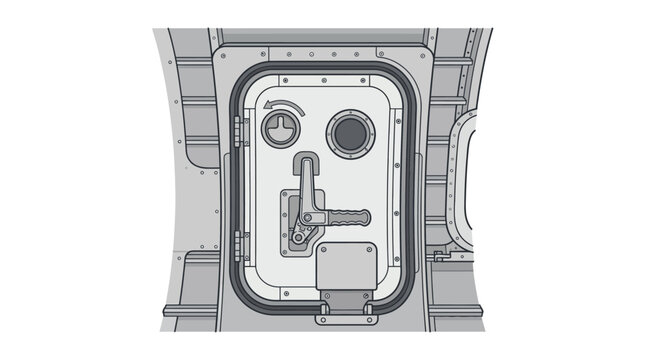 Aircraft Pressure Bulkhead Door Vector Illustration