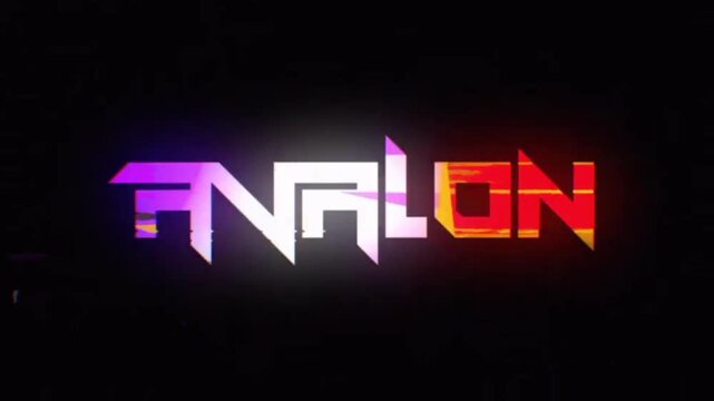 Futuristic and cyberpunk-style animated typography featuring glitch effects, geometric fracturing, and neon visual distortions.
