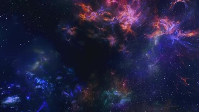 The breathtaking visual beauty of outer space, featuring colorful nebula animations and a glittering expanse of stars.
