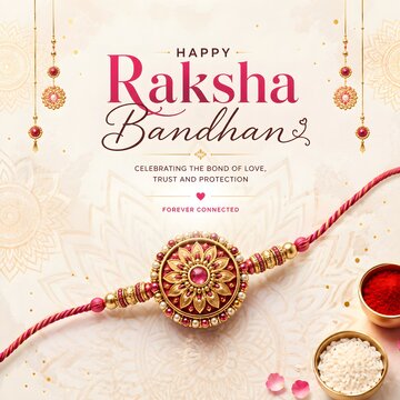 Raksha bandhan celebration with traditional bracelet