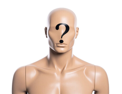 Anonymous Male Mannequin with Question Mark Symbol